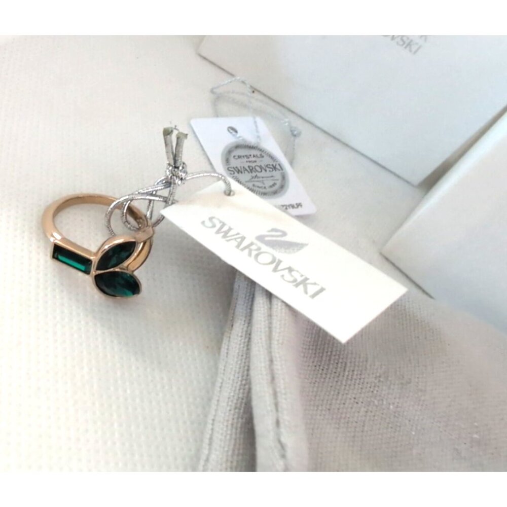 SWAROVSKI Bamboo Wavy Band Ring Erinite/Dark Size 6 - New‎ - Picture 2 of 6